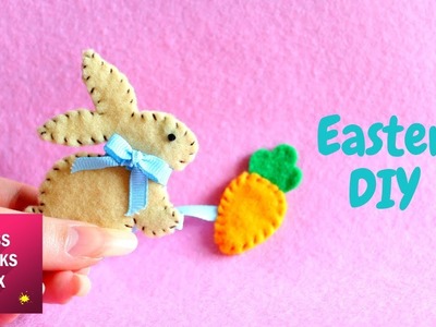 Easy Bunny Carrot Felt Bookmark DIY Tutorial | Easter Crafts.