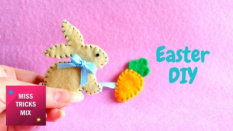 Easy Bunny Carrot Felt Bookmark DIY Tutorial | Easter Crafts.