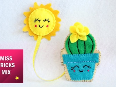 Easy Cactus Felt Bookmark DIY Tutorial | Felt crafts.