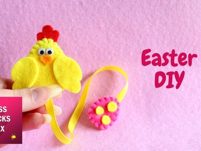 Easy Chick Egg Felt Bookmark DIY Tutorial | Easter Crafts.