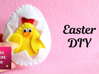 Easy Egg Chick Felt Bookmark DIY Tutorial | Easter Crafts.