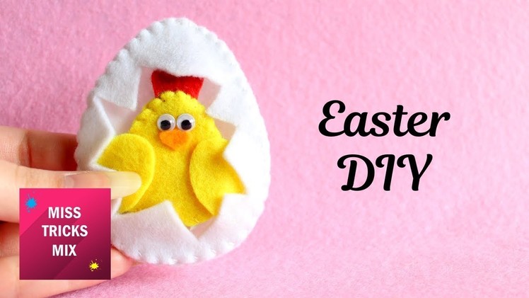 Easy Egg Chick Felt Bookmark DIY Tutorial | Easter Crafts.