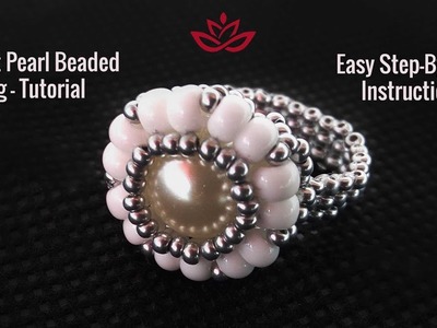 Elegant Beaded Pearl Ring - Tutorial. How to make diy pearl ring?