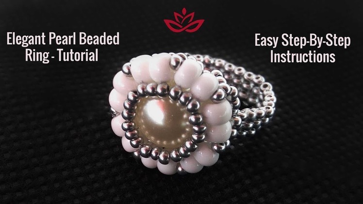 Elegant Beaded Pearl Ring - Tutorial. How to make diy pearl ring?