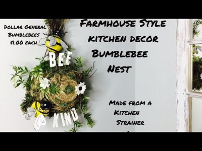 Farmhouse Style Kitchen Decor.DIY Bumblebee Nest