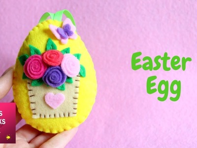 Floral Design Felt Easter Egg Ornament DIY Tutorial | #6 Easter Egg.