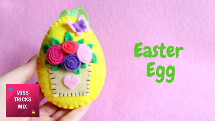 Floral Design Felt Easter Egg Ornament DIY Tutorial | #6 Easter Egg.