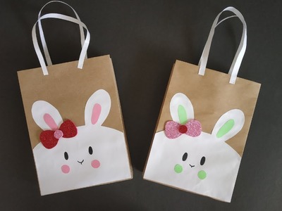 How to make Easy Paper Bag | Bunny Paper Bag | DIY Gift Bag | Paper Bag Turorial | Easter Craft