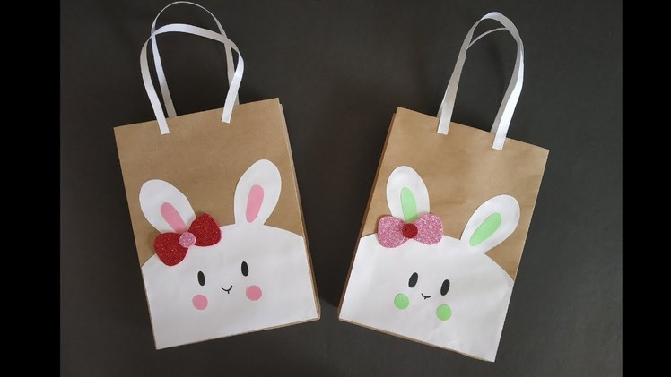How to make Easy Paper Bag | Bunny Paper Bag | DIY Gift Bag | Paper Bag Turorial | Easter Craft