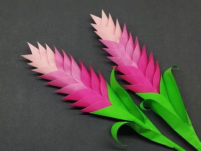 How to Make Flower with Colors Paper | DIY Paper Heliconia Flowers Making