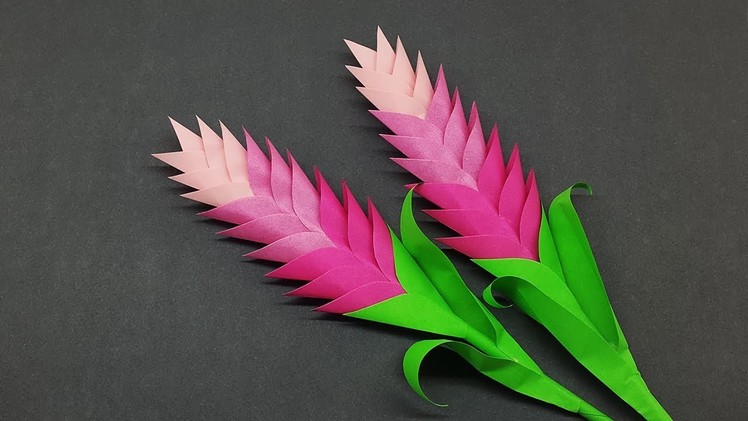 How to Make Flower with Colors Paper | DIY Paper Heliconia Flowers Making