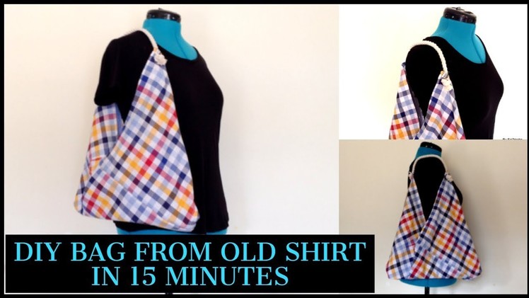 REUSE OLD CLOTHES INTO ORIGAMI BAG.DIY CUTE BAG. DIY TUTORIAL FROM SCRATCH  | วิธีเย็บกระเป๋าผ้า