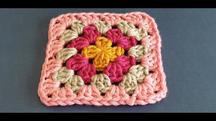 Crochet Big Granny Square - Chunky Yarn Square
