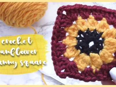 Crochet Sunflower Granny Square. ????