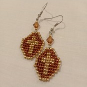 Handmade Beaded Octagon Cross Earrings