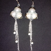 Handmade Triangle Pearl Earrings