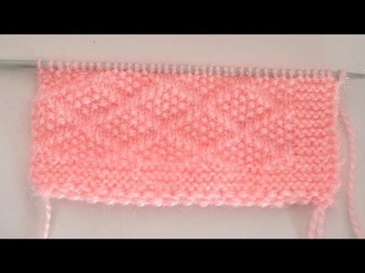 (HINDI) Knitting Pattern.Embossed Diamond Stitch For Baby Sweater,Cardigan,Blanket