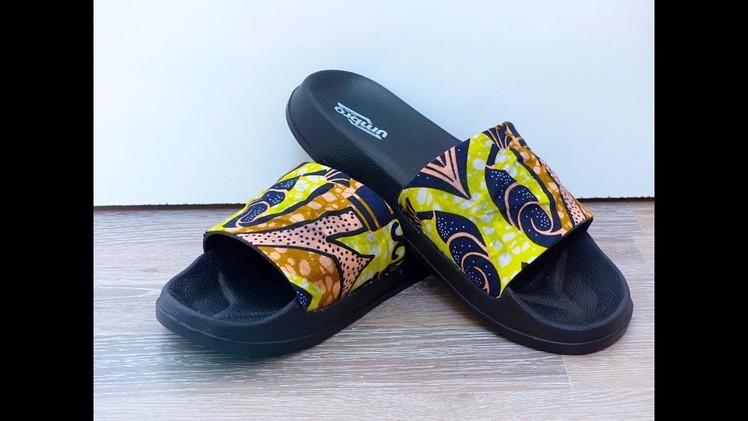 HOW I COVERED THIS SLIPPERS WITH ANKARA FABRIC