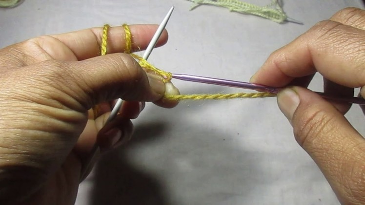 How to cast on stitches using crochet hook Hindi