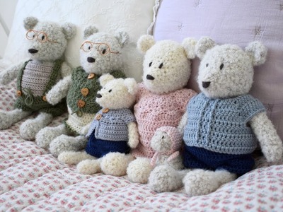 How to crochet a fluffy bear family - amigurumi bears tutorial