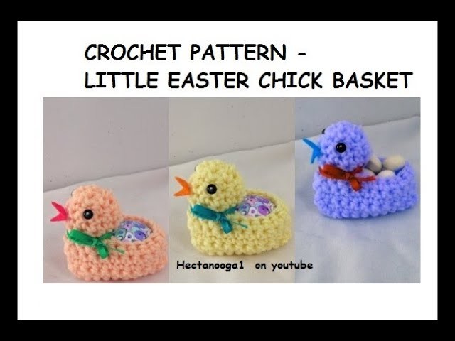 How to crochet a LITTLE EASTER CHICK Egg BASKET, Home decor, Easy crochet for Easter