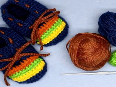 How to crochet cuffed baby booties for beginners