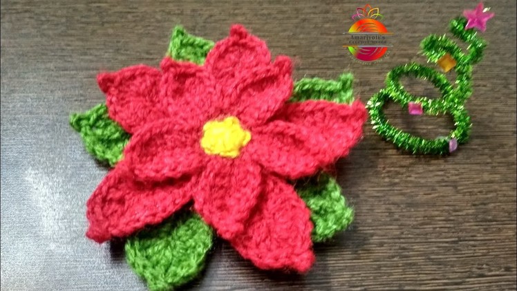 How to crochet Poinsettia for Christmas!!! #christmas #poinsettia #xmasdecor