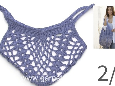 How to crochet the edge to the bag in DROPS 199-15