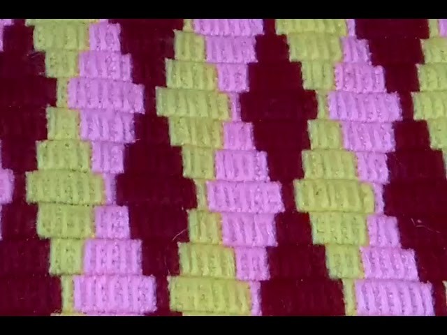 How to Make A Beautiful Cross Stitch Woolen Ason Tutorial- Woolen Asan Selai Design- Hand Embroidary