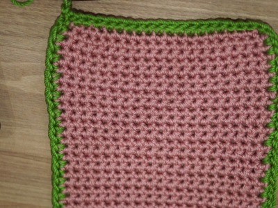 How to make a single crochet edge around a square  |||     Right handed