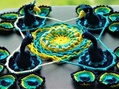 How to make Crochet Peacock doily Part-1 in hindi