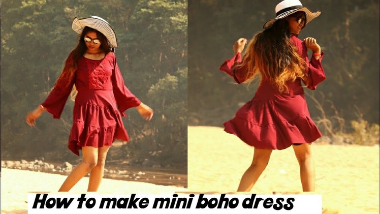 How to make summer dress | mini boho style dress| beach outfit