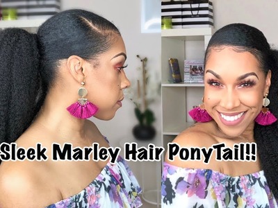 HOW TO | QUICK & EASY SLEEK MARLEY PONYTAIL + 4C NATURAL HAIR + PROTECTIVE HAIRSTYLE ON 4C HAIR