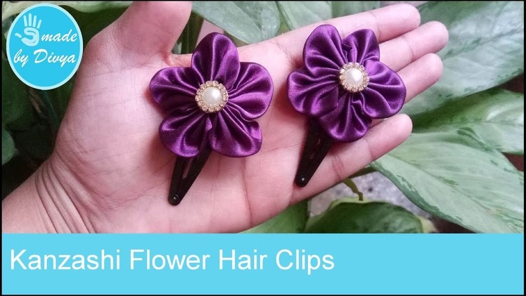 Kanzashi Flower Hair Clips || DIY Hair Clips