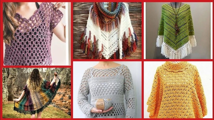 Top 50+ beautiful crochet summer ponchu and crochet shirts free Patterns