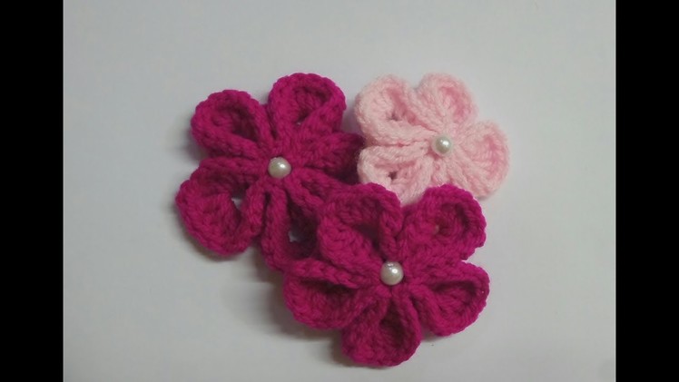 Tutorial:How to Crochet Kanzashi Flower | Crochet Flower