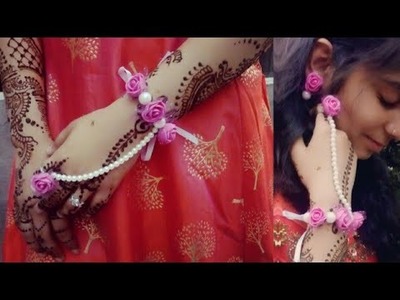 Flower jewellery making | How to make flowers jewellery for Mehndi and haldi at home