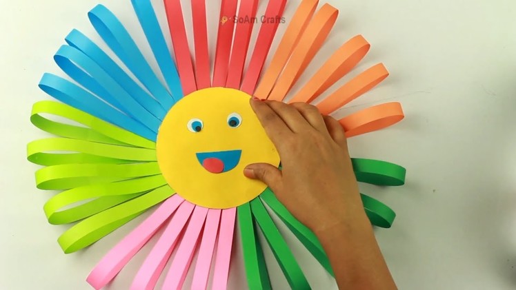 How To Make Awesome Paper Sun For Kids???? | DIY Colorful Paper Sun Home Decor | Origami Paper Sun