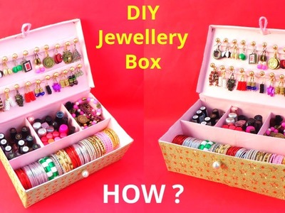 How to make Bangle Box with waste Shoebox | Best out of waste | DIY jewellery Organizer