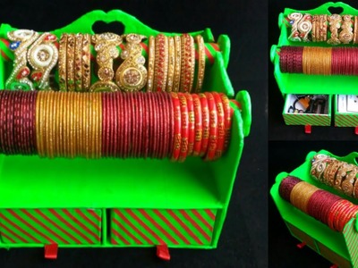 How to make bangle stand at home | bangle holder making | cardboard bangle holder | jewellery box