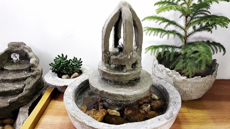 How to make beautiful amazing cemented waterfall fountain water fountain