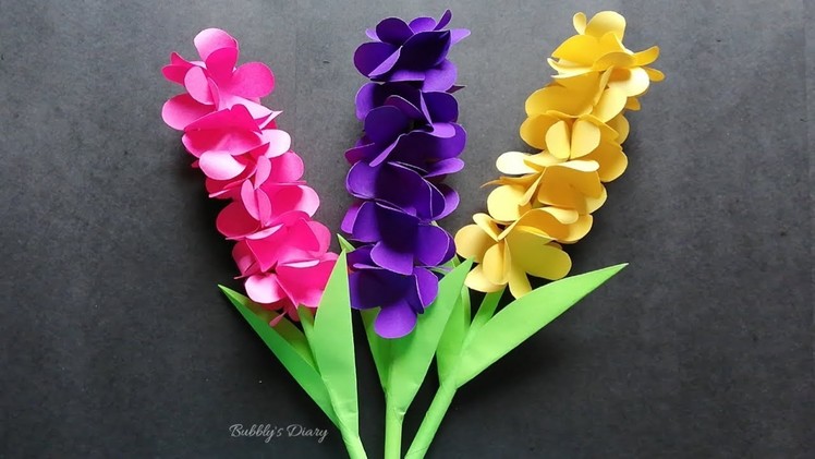 How to make Beautiful lavender paper flowers - DIY Paper Flowers