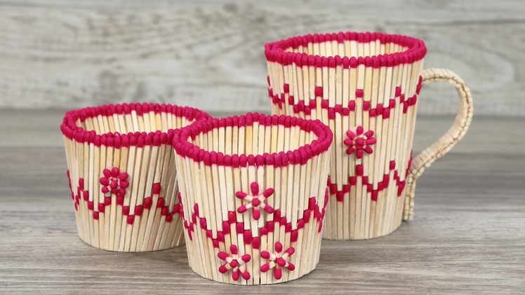 How To Make Decorations With Matchsticks - DIY Tea Cup