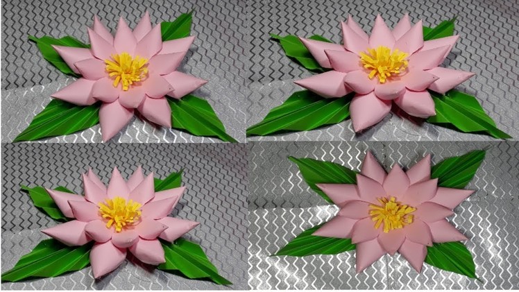 How to make easy and simple paper flower paper crafts banane ka tarika sikhaye.mixchannel