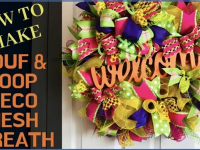 How to make Pouf & Loop Welcome Deco Mesh Wreath