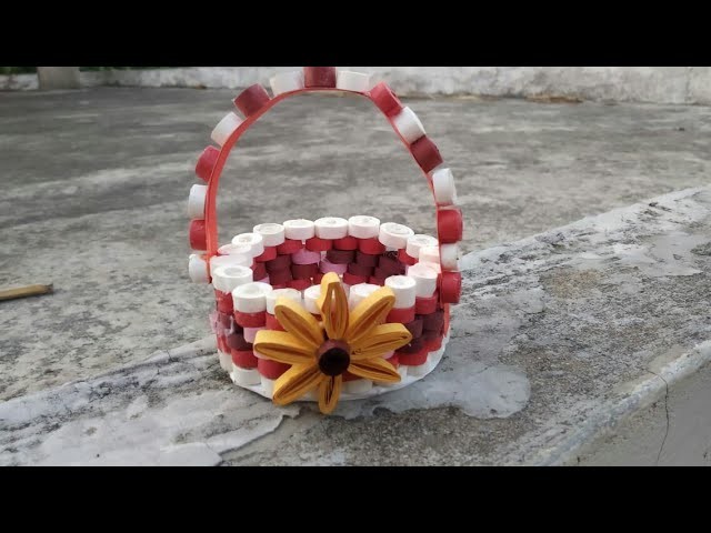 How to make quilling paper basket