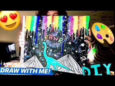 HOW TO PAINT A TRIPPY DINOSAUR!