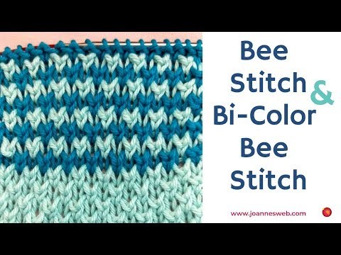Knit Bee Stitch and Bi Color Bee Stitch Knitting