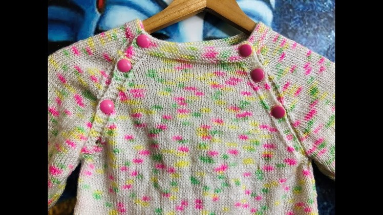 Knitting Baby Sweater with Open Front Neck