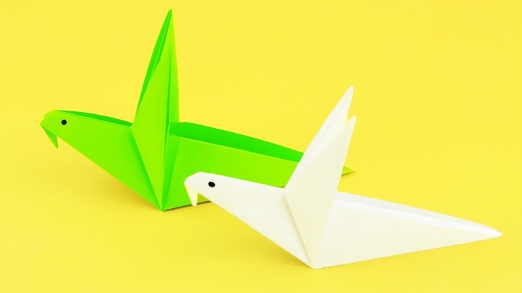 [NO GLUE Paper Crafts] How to Make a Simple Paper Bird - Easy Tutorials | Origami Flapping Bird